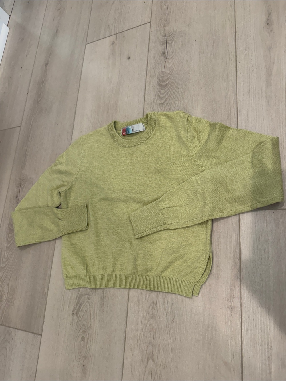 Free People Light Green Crewneck Sweater